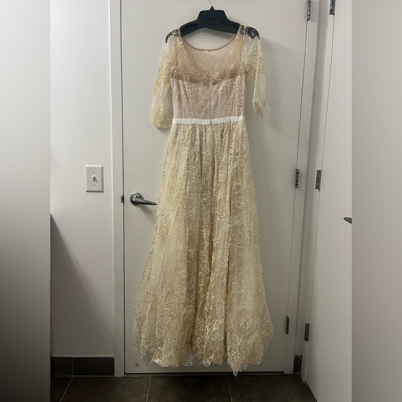 NWT Marchesa Notte Glitters Tulle Ivory Wedding Gown - Picture 5 of 13